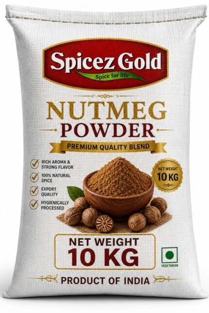 Spicez Gold Premium Nutmeg Powder (Jaiphal Powder) 10 KG | 100% Natural | Export Quality | Wholesale Pack