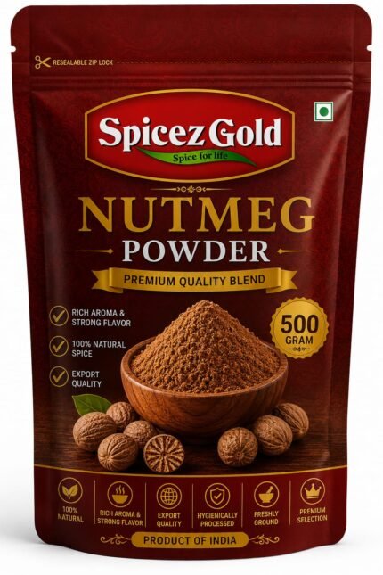 Spicez Gold Premium Nutmeg Powder (Jaiphal Powder) 500g | 100% Natural | Rich Aroma | Export Quality